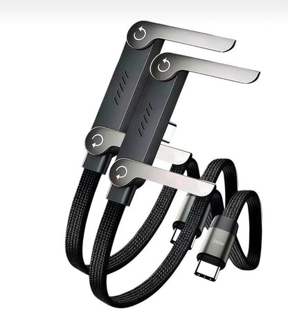 240W Type-C to Type-C Fast Charging Cable with Built-in Folding Phone Stand