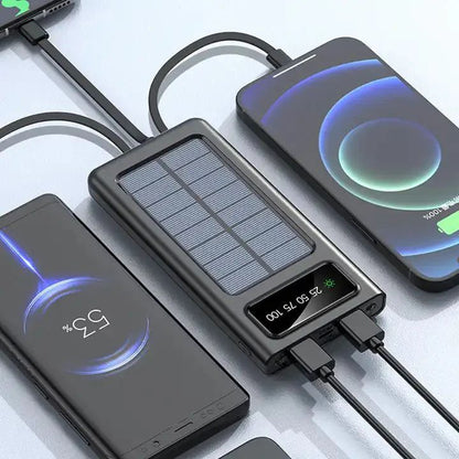 Solar 20000mAh Power Bank with Cable