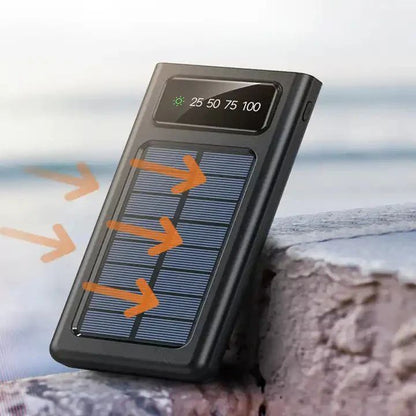Solar 20000mAh Power Bank with Cable